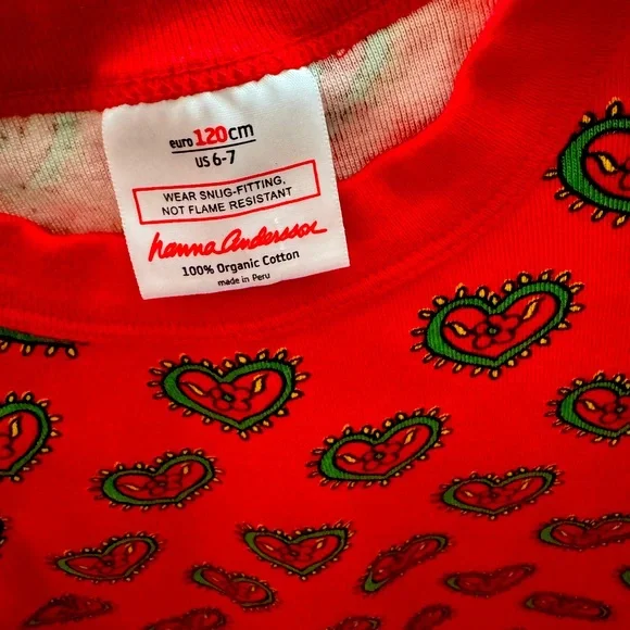 Hannah andersson Valentine’s Day girls size 6-7 pj pajamas - Picture 2 of 2